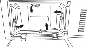 Turning the condenser filter locking levers