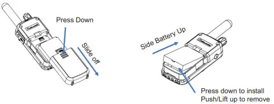 MIDLAND BR180 On Site Business Radio - INSTALLING THE BATTERY