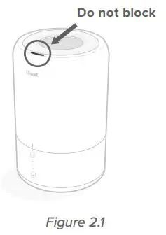 levoit Ultrasonic Top-Fill Cool Mist 2-In-1 Humidifier Diffuser User Manual - Do not block the mist outlet This will damage the humidifier
