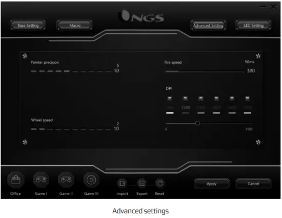 NGS GMX 125 Ambidextrous Ergonomic RGB Light Gaming Mouse - 5