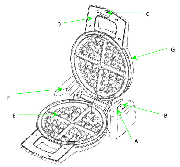 kogan Waffle Maker power
