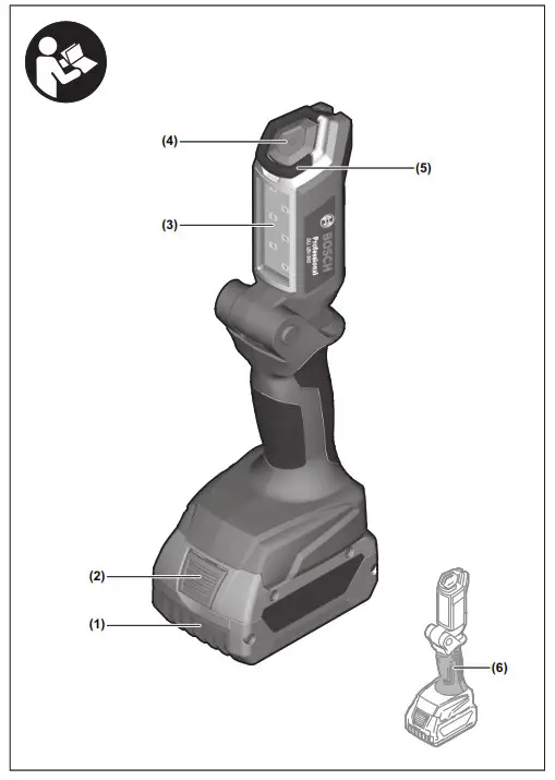 BOSCH GLI 18V 300 Professional 18V Li ion Cordless 300 Lumen LED Jobsite Worklight - fig