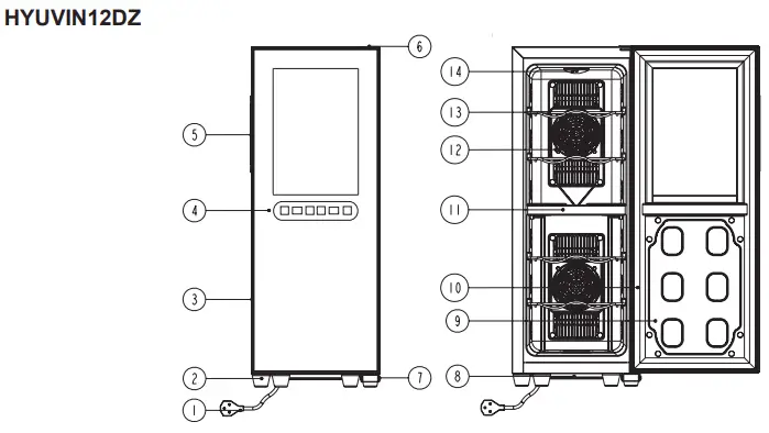 HYUNDAI-VIN-12-DZ-Wine-cabinet-with-Dual-Zone-function-FIG-3
