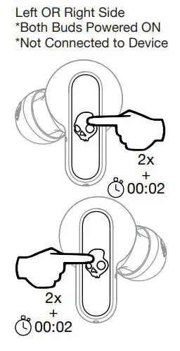 Skullcandy SKS2DMWP744 Dime Series True Wireless In-Ear Headphones User Guide - Clear Paired Device
