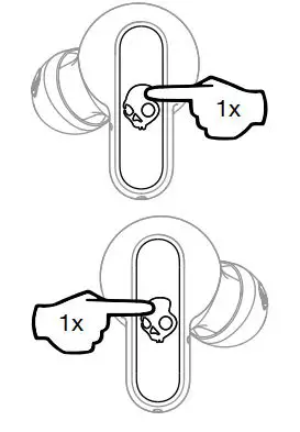 Skullcandy SKS2DMWP744 Dime Series True Wireless In-Ear Headphones User Guide - Play Pause