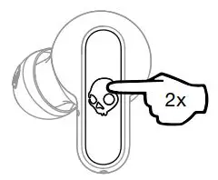 Skullcandy SKS2DMWP744 Dime Series True Wireless In-Ear Headphones User Guide - Volume Down