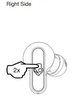 Skullcandy SKS2DMWP744 Dime Series True Wireless In-Ear Headphones User Guide - Volume Up