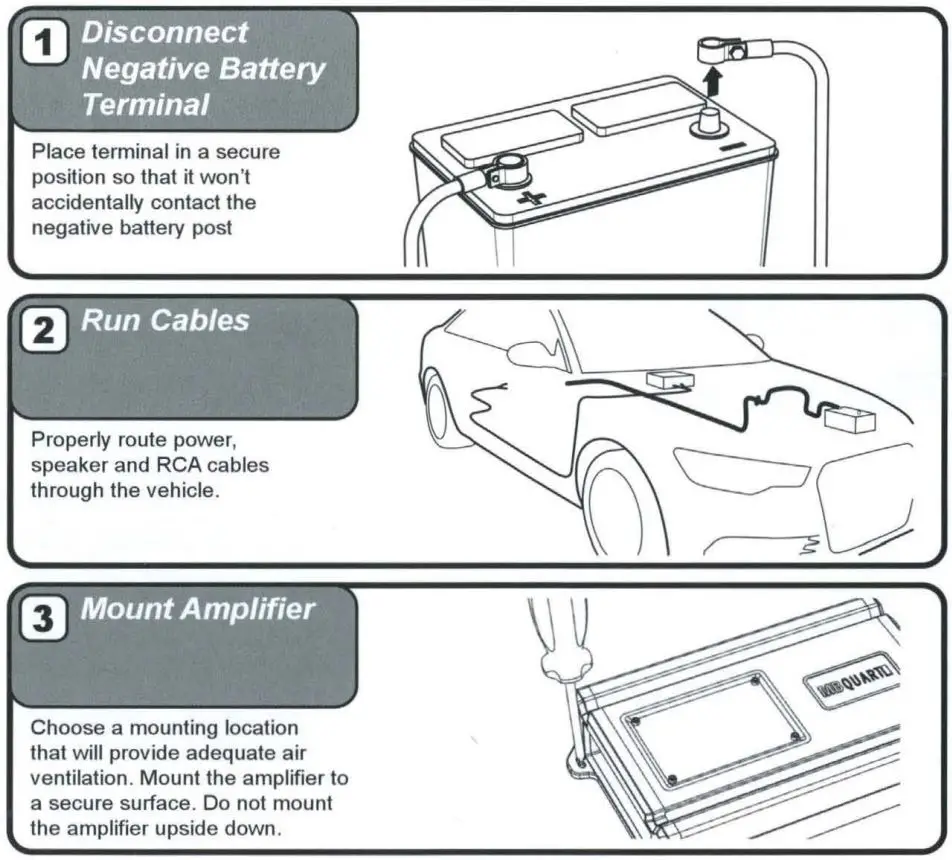MB Quart RA1-150.2 150 Watt Amplifier Installation Guide - Installation