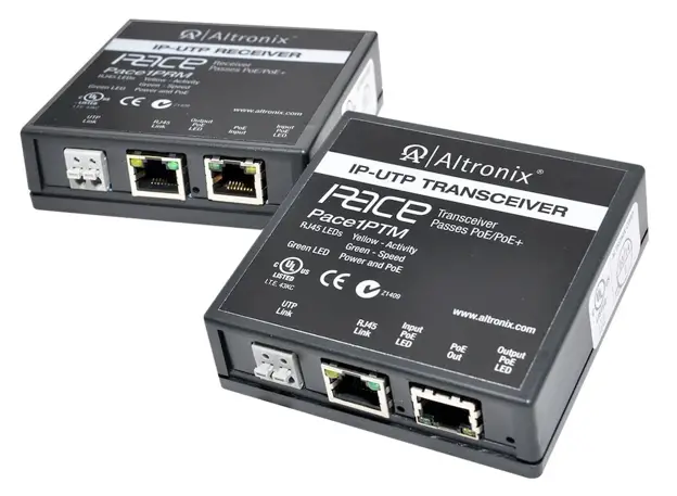 Altronix Pace1PTM IP and PoE Transceiver Over Extended Distance UTP or CAT5e