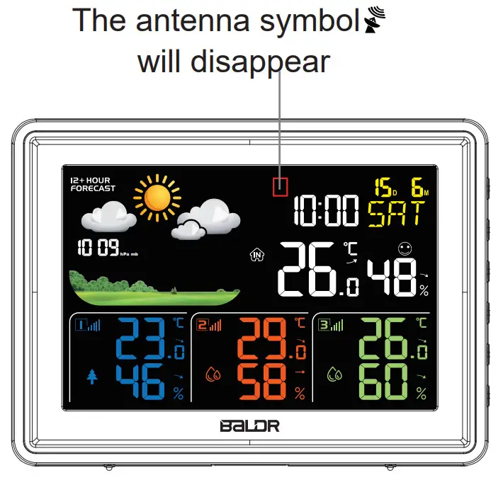 BaLDR B0359WST4H4PR Wireless Color Weather Station with 3 Remote Sensors - Figure 13