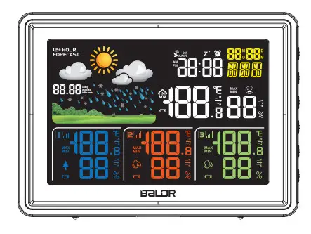 BaLDR B0359WST4H4PR Wireless Color Weather Station with 3 Remote Sensors - Figure 7