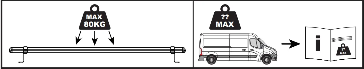 VANGUARD VG286 3 Renault Master x3 ULTI Van Roof Bars - exceed