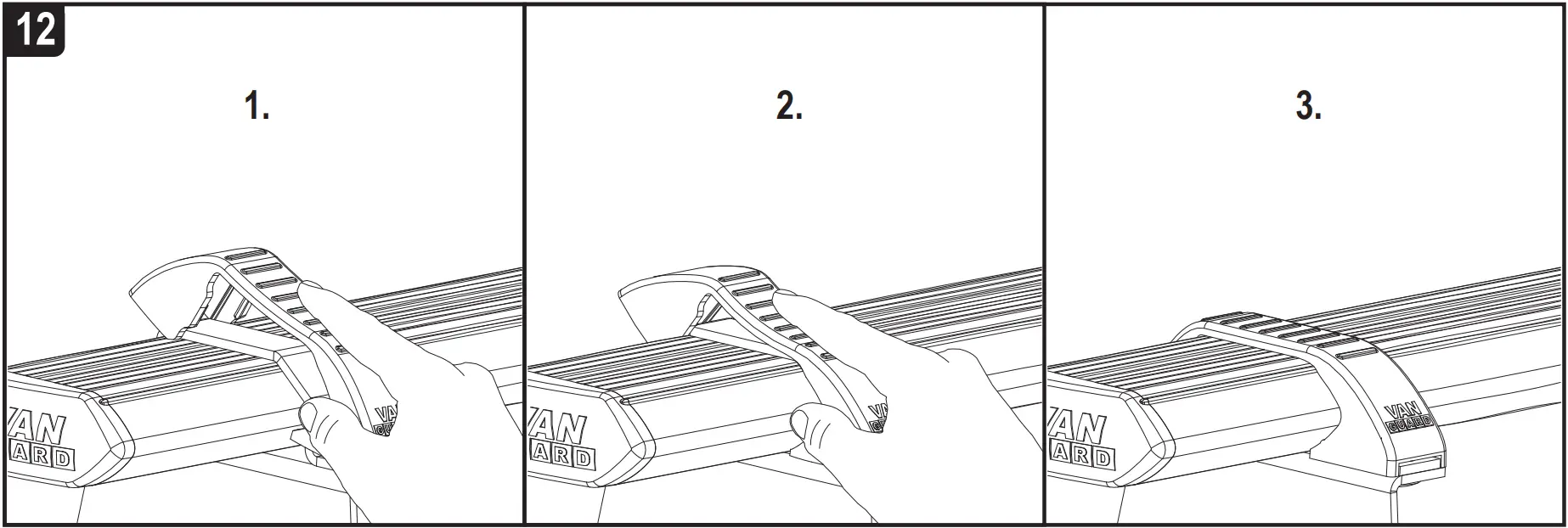 VANGUARD VG286 3 Renault Master x3 ULTI Van Roof Bars - fig 3