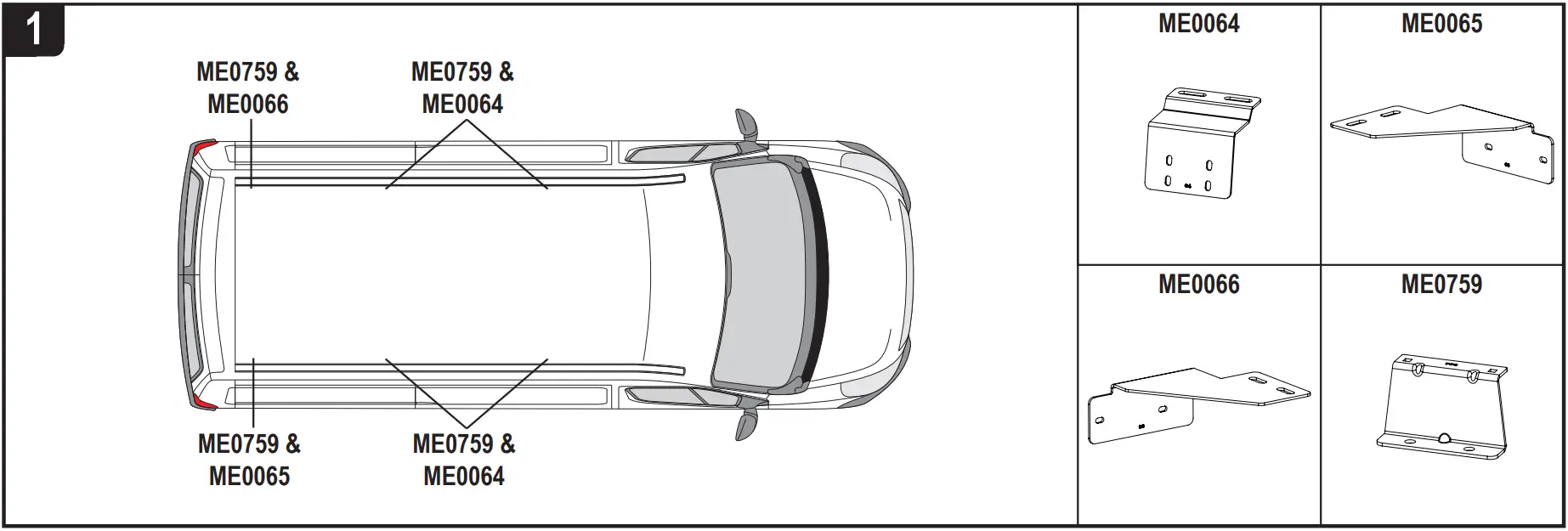 VANGUARD VG286 3 Renault Master x3 ULTI Van Roof Bars - fig