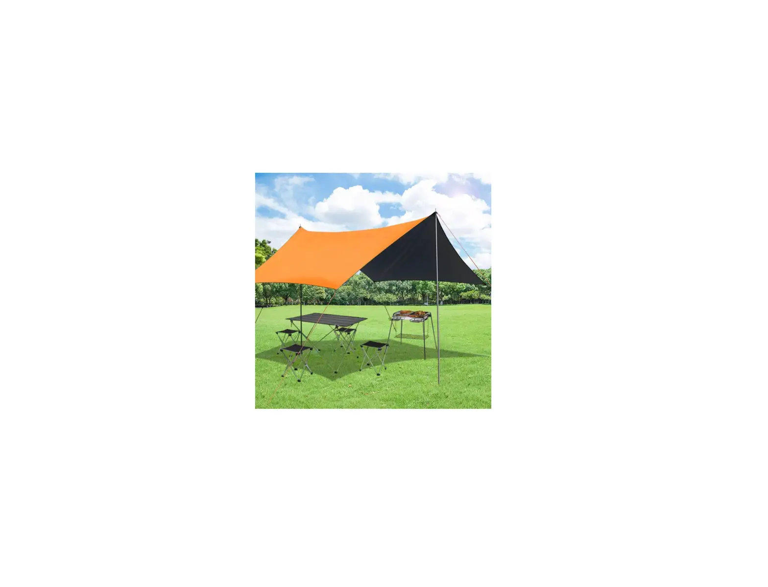 Homedepot Zq-w121553872 Orange Portable Canopy Beach Sun Shelter With 6 Sandbags