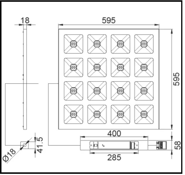 resistex 621472 Ydile 4362lm DA-BP BL 3000K Commercial Downlight fig 1