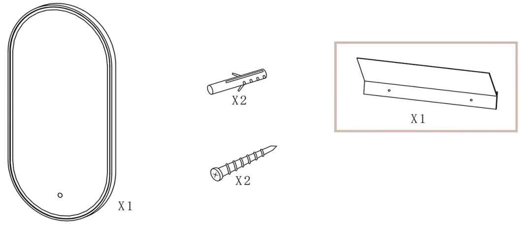 otti australia LED-MF9045B LED Matte Black Oval Mirror