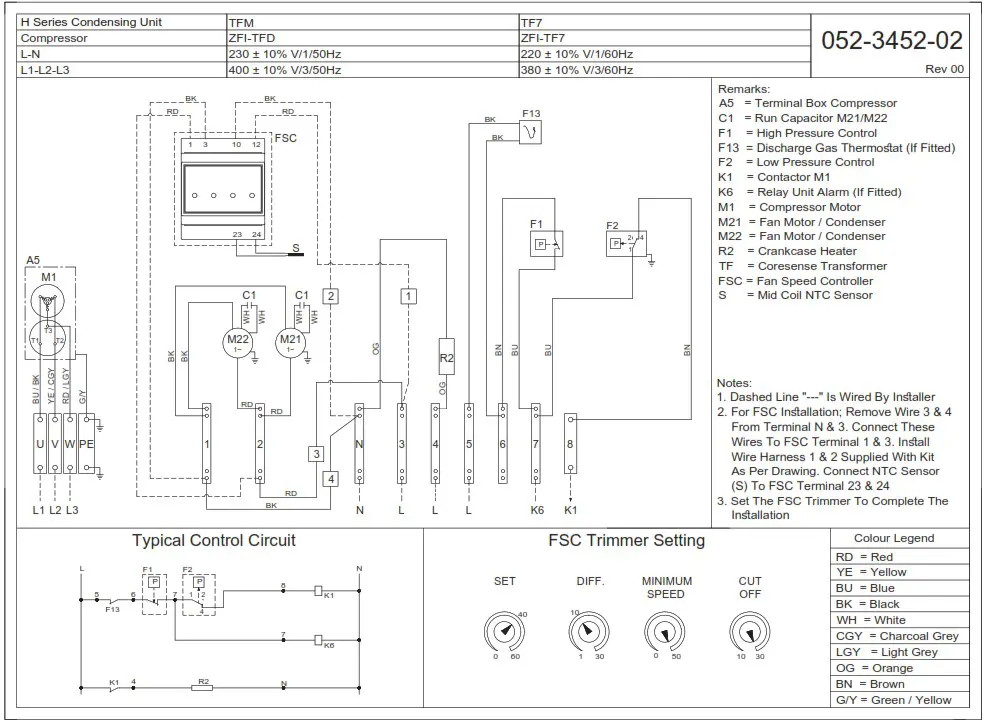EMERSON COPELAND H Series Condensing Unit - Electrical connections 2