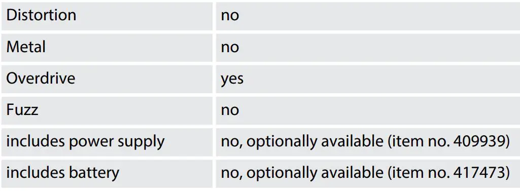 Harley Benton 256818 AC TrueTone Effects Pedal User Manual - Further information