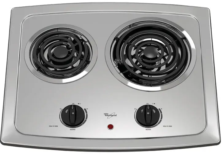 Whirlpool RCS2012RS 21-inch Electric Cooktop with Stainless Steel Surface product-img