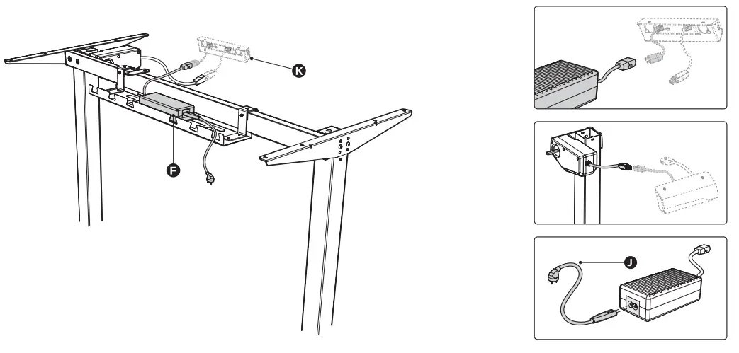 V I V O DESK-V101EB Black Electric Single Motor Desk Frame - fig 10