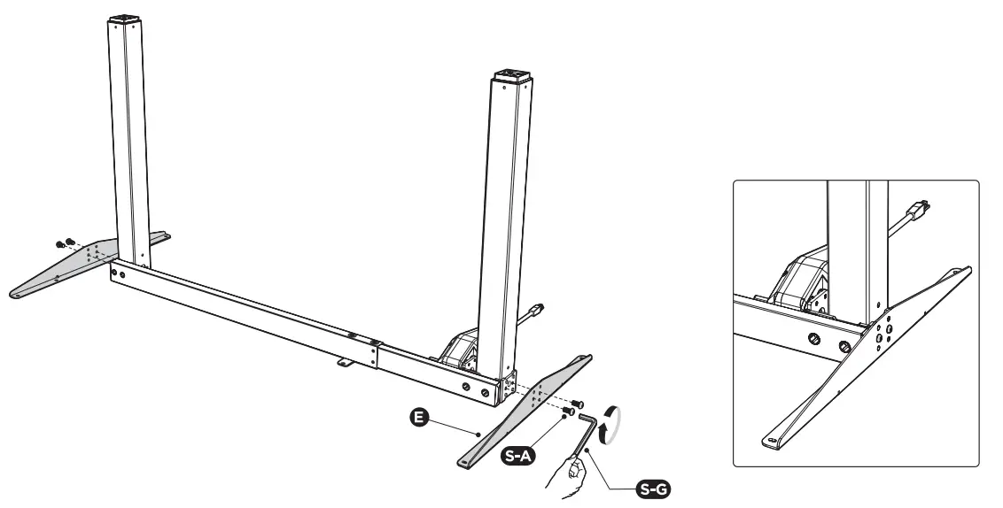 V I V O DESK-V101EB Black Electric Single Motor Desk Frame - fig 3