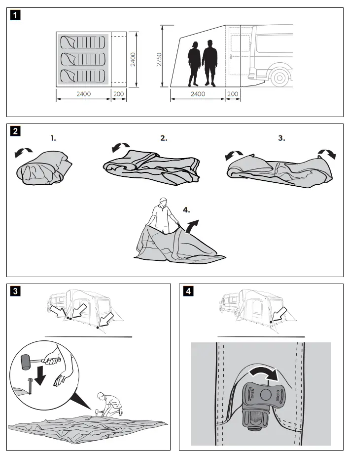 DOMETIC Rally AIR Pro 240 TG Inflatable Awning Tent - Fig