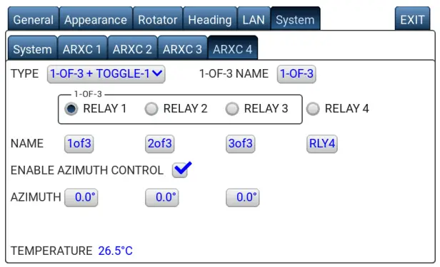 ARXC.REL Settings and Use
