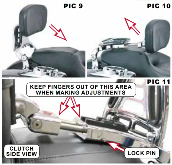 KURYAKYN 1660 Chrome Multi Purpose Driver and Passenger Backrest - fig 3
