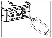 FNNEMGE FG601 Multi-Function Portable Car Jump Starter User Manual - After the battery clamp plug is fully inserted in and connected