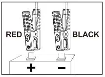 FNNEMGE FG601 Multi-Function Portable Car Jump Starter User Manual - Connect the red clip to the positive electrode