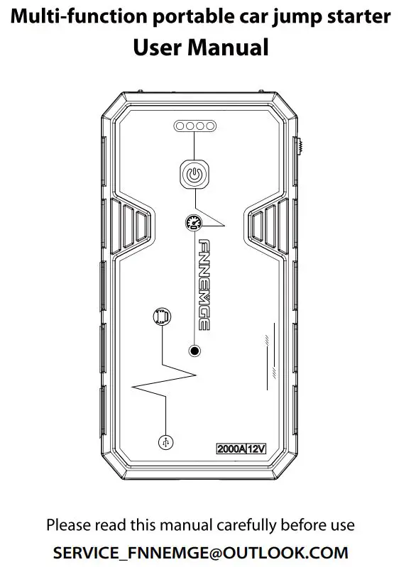 FNNEMGE FG601 Multi-Function Portable Car Jump Starter User Manual