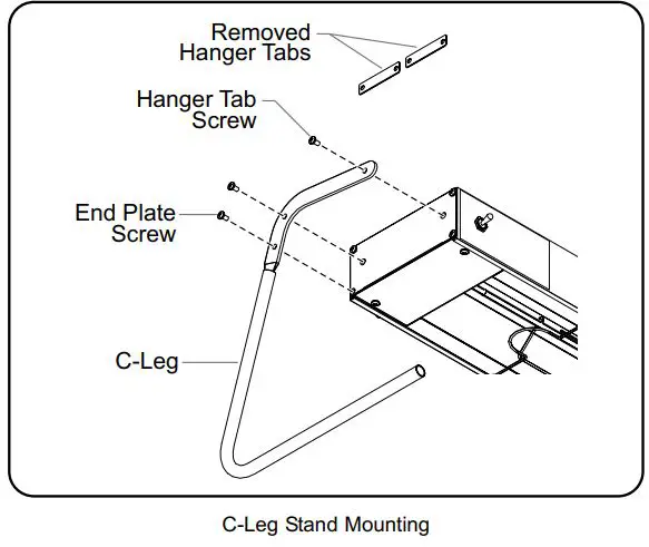 Hatco GRAH-48D3-120 Glo-Ray Infrared Strip Heaters Instruction Manual - C-Leg Stand mounting