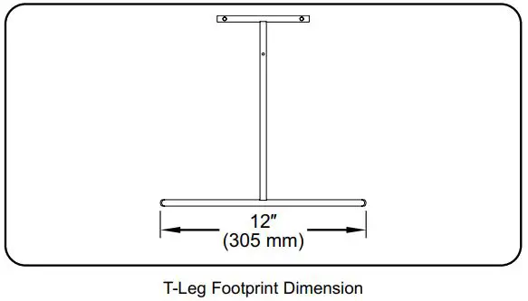 Hatco GRAH-48D3-120 Glo-Ray Infrared Strip Heaters Instruction Manual - T-Leg Footprint Dimension