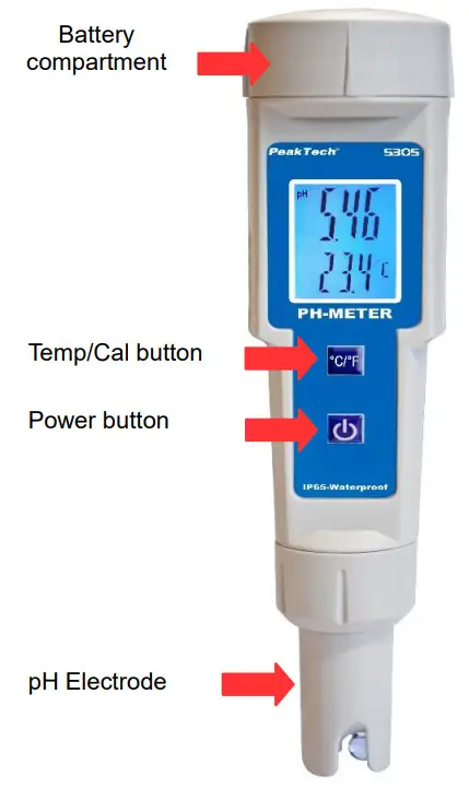 PeakTech 5305 PH Meter - Controls
