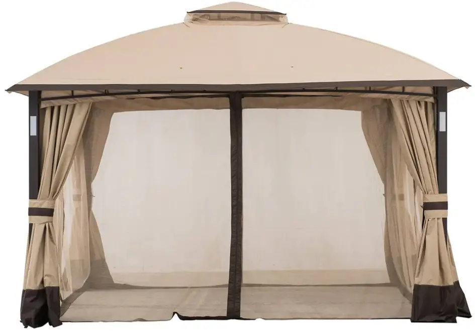 SUNJOY GROUP A101011500 Tan Replacement Mosquito Netting For Moorehead Steel Patio Gazebo product