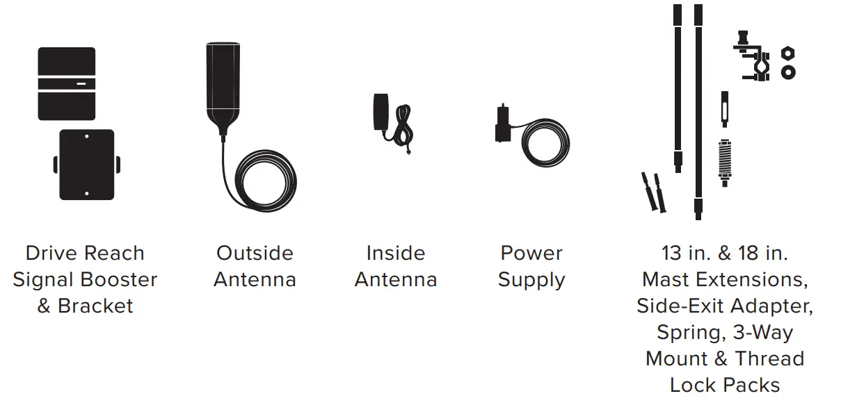 weboost WA477154 Drive Reach OTR Cell Signal Booster - tools
