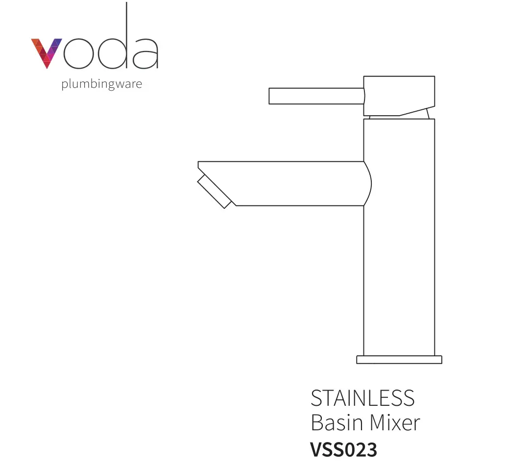 voda plumbingware VSS023 STAINLESS Basin Mixer Instruction Manual