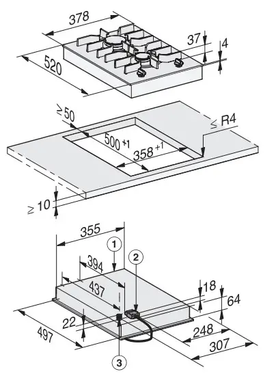 Miele CS 7102 1 FL Smartline Element With Two Burners - FIGURE 4