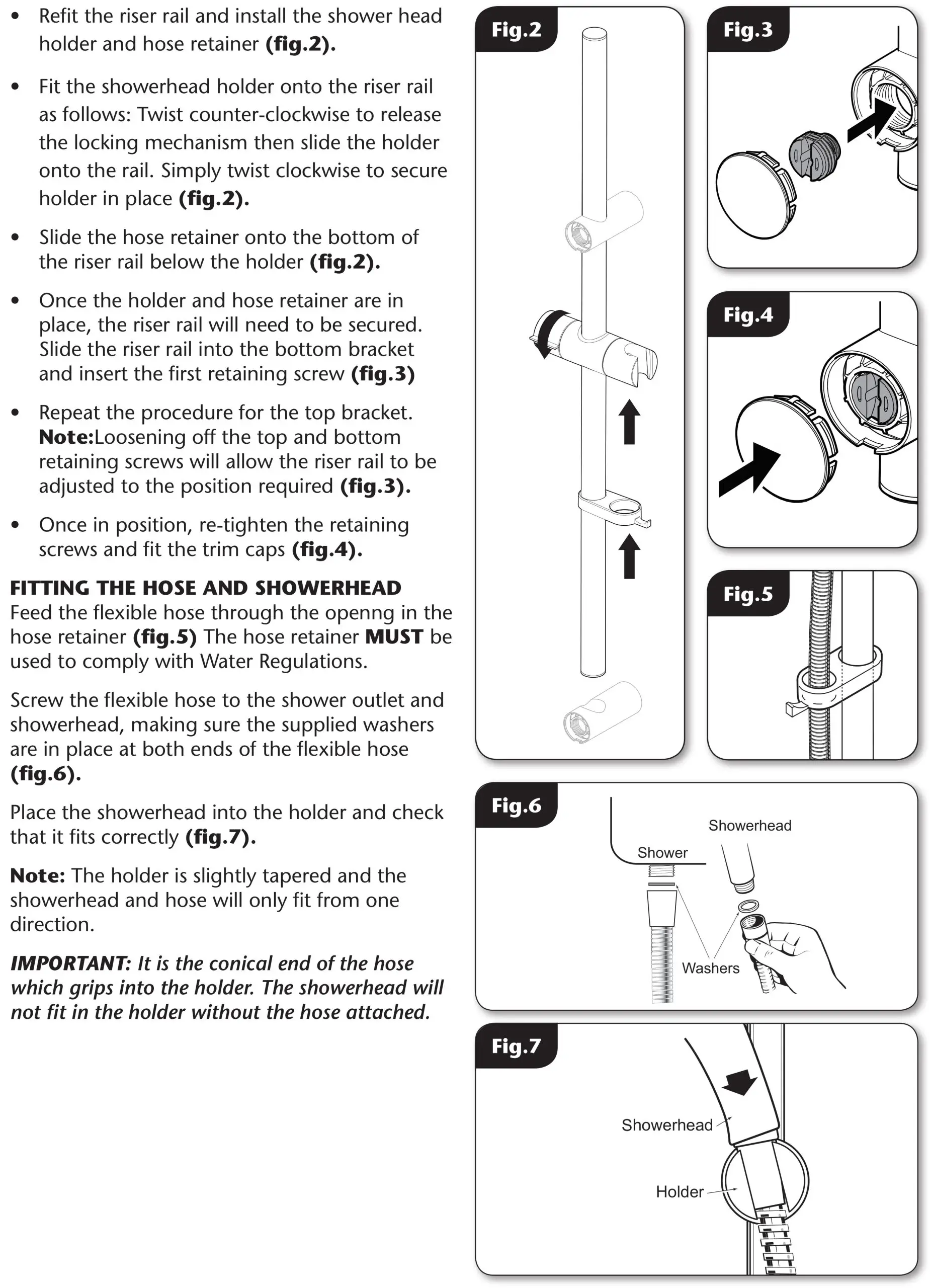 TRITON ZTRITO-TSKFPRO8000CH Pro-Fit Riser Kit Rail - Fitting The riser rail assemply Fitting The riser rail assemply fig.2,3,4,5,6,7