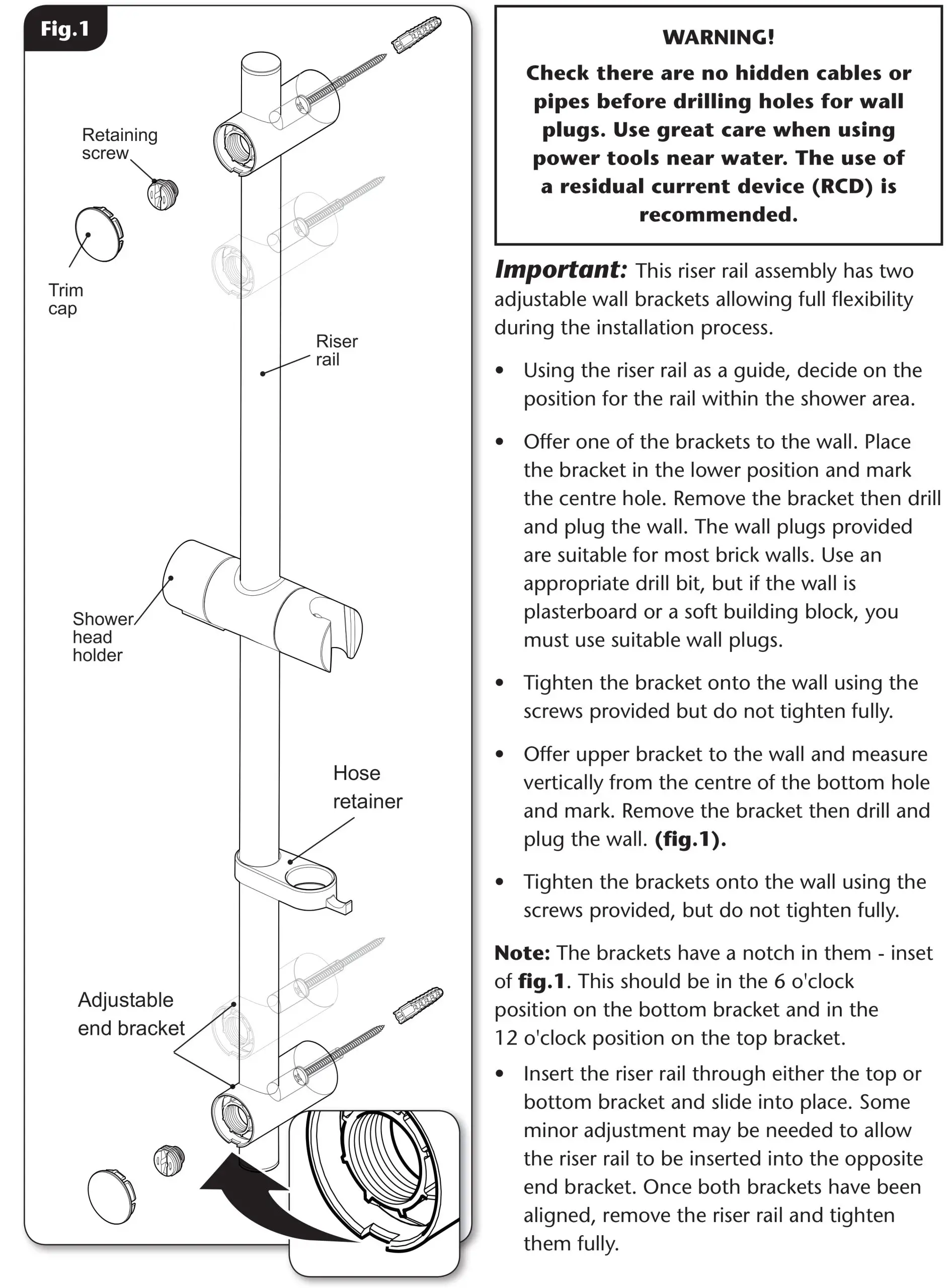 TRITON ZTRITO-TSKFPRO8000CH Pro-Fit Riser Kit Rail - Fitting The riser rail assemply fig.1