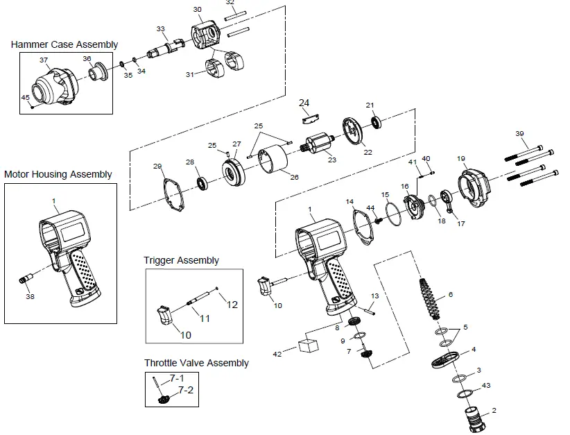 GLOBAL INDUSTRIAL 133705 3-8 Inch Sq. Dr. Heavy Duty Composite Air Impact Wrench 2