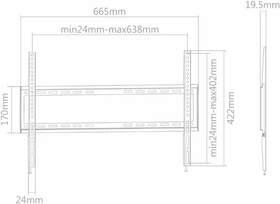 ACT AC8352 TV Wall Mount for TVs 37-70 Inch 1