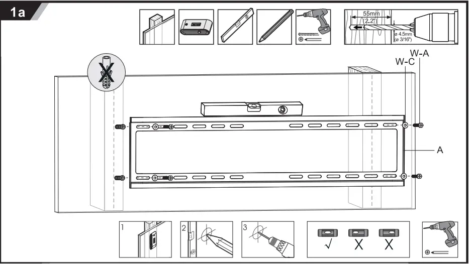 ACT AC8352 TV Wall Mount for TVs 37-70 Inch C1a