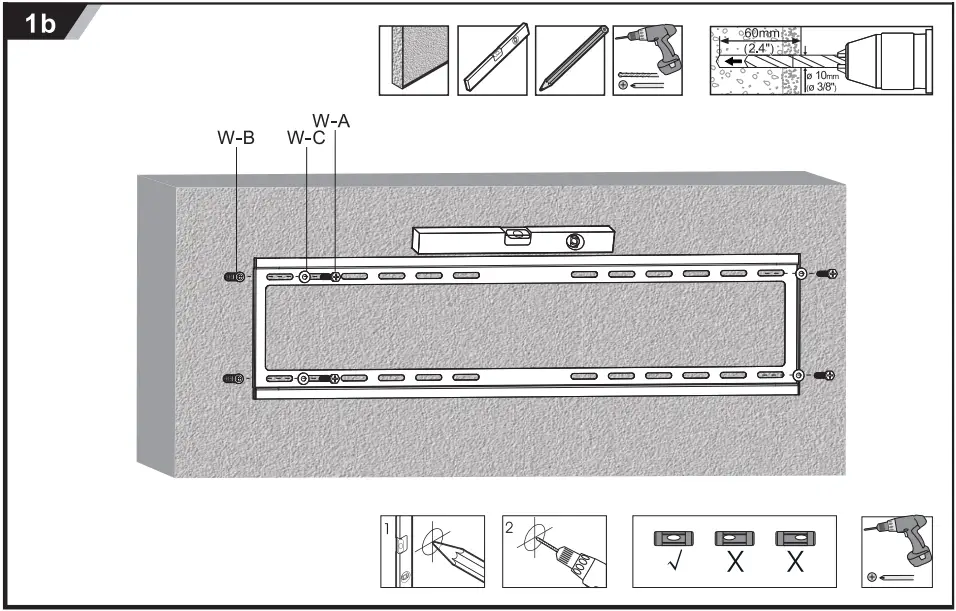 ACT AC8352 TV Wall Mount for TVs 37-70 Inch C1b