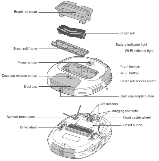 eureka Groove NER300 Series Robot Vacuum Cleaner-How to identify parts of your vacuum cleaner 2