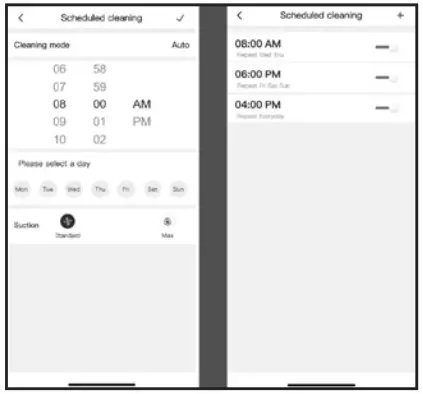 eureka Groove NER300 Series Robot Vacuum Cleaner-To schedule the robot,
