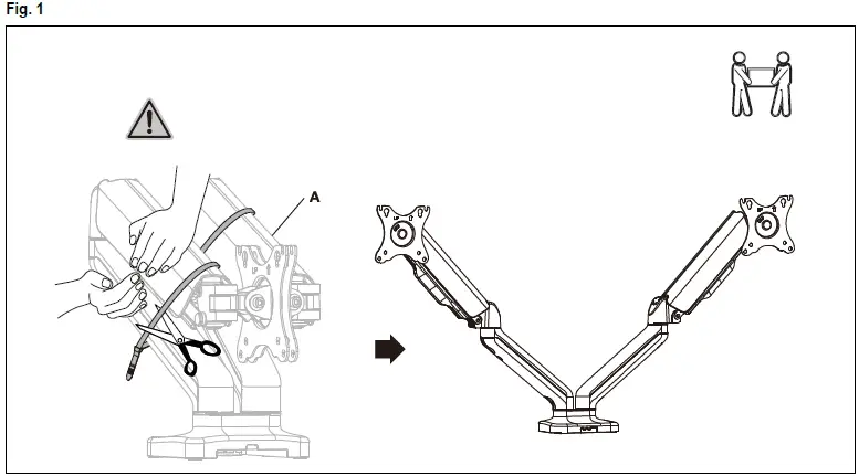 goobay-58531-Double-Monitor-Mount-with-Gas-Spring-FIG-3