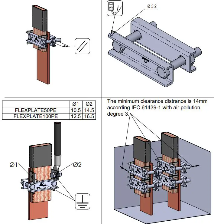 nVent Eriflex FleXbus HCBC Clamp and Plate for Connection-FIG8