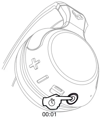 Skullcandy S6HBGY-374 Hesh 2 Wireless Over Ear Headphone - pawer on